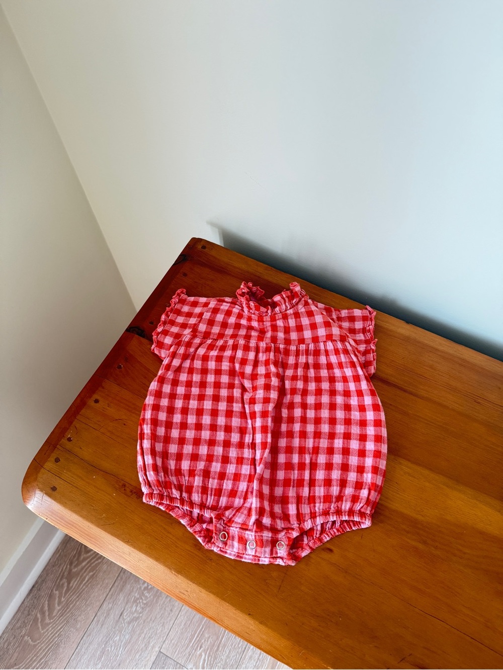 Marlot Paris Red Gingham Baby Romper